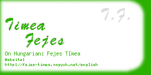 timea fejes business card